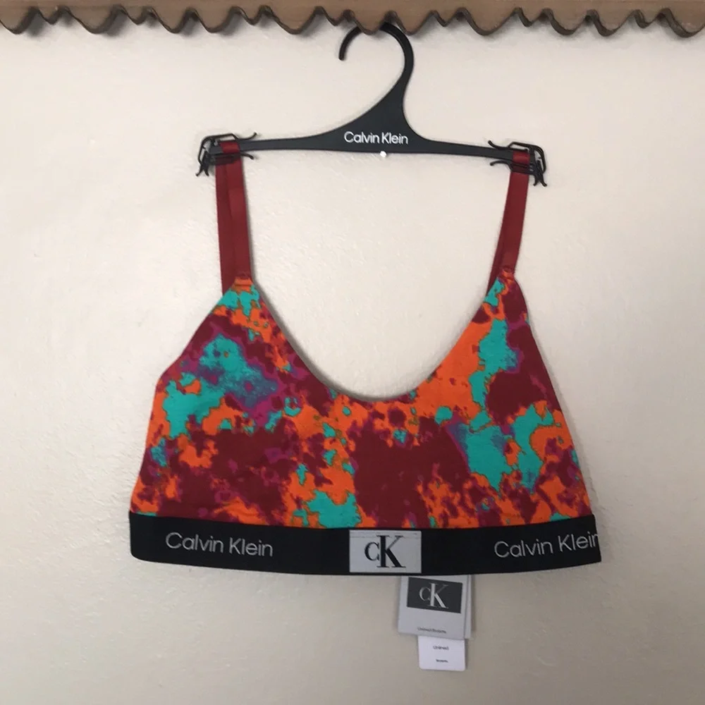 NEW‎ Calvin Klein 1996 Cotton Unlined Bralette. Large